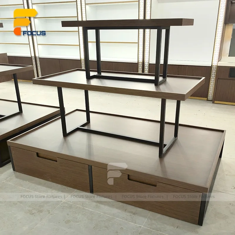 Custom Black Metal Tier Shelving Display Stand