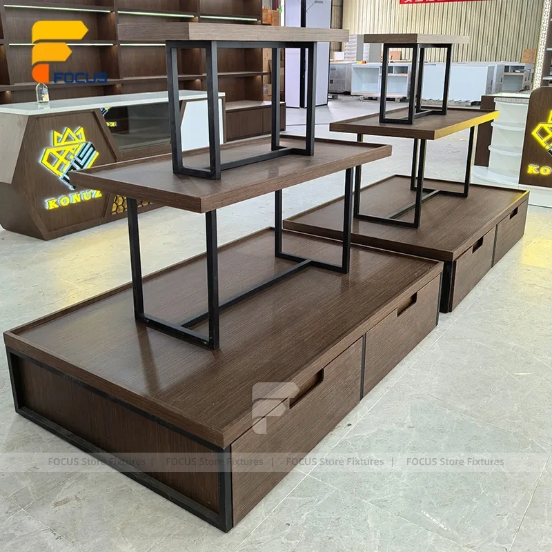 Custom Black Metal Tier Shelving Display Stand