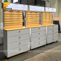 Custom Black Slatwall Display Stand System