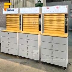 Custom Black Slatwall Display Stand System