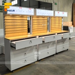 Custom Black Slatwall Display Stand System
