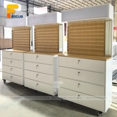 Custom Black Slatwall Display Stand System