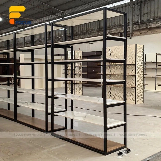 Custom Black Square Tube Retail Display Rack