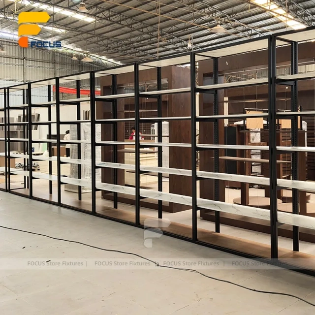 Custom Black Square Tube Retail Display Rack