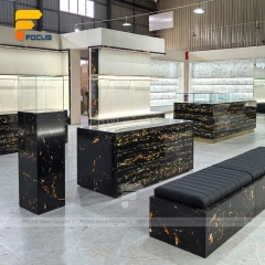 Custom Black Stone Reception Display Stand