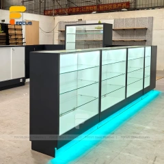 Custom Black and White Jewelry Glass Showcase Counter