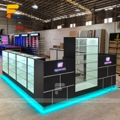 Custom Black and White Jewelry Glass Showcase Counter