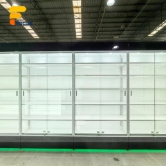 Custom Curved Glass Jewelry Display Cabinet Counter
