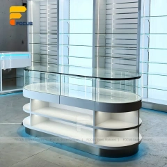 Custom Curved Tall Glass Tower Showcase