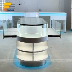 Custom Curved Tall Glass Tower Showcase