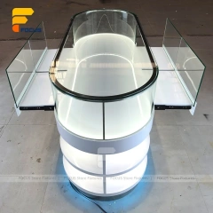 Custom Curved Tall Glass Tower Showcase