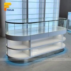 Custom Curved Tall Glass Tower Showcase
