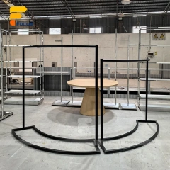 Custom Curved White Wall Display Rack