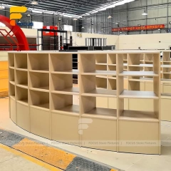 Custom Curved Wood Sample Display Stand Wall