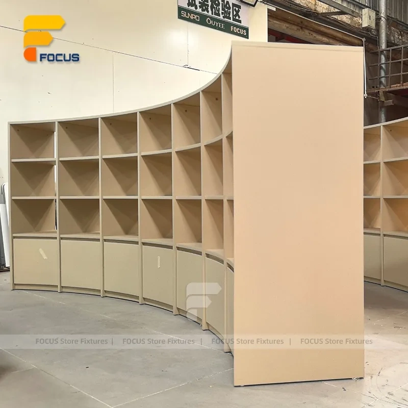 Custom Curved Wood Sample Display Stand Wall