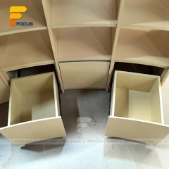 Custom Curved Wood Sample Display Stand Wall