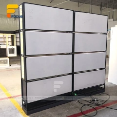 Custom Double Sided Frosted Frame Glass Showcase