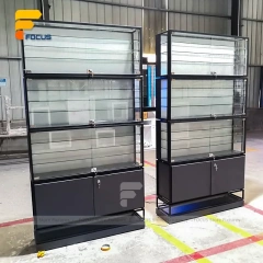 Custom Double Sided Frosted Frame Glass Showcase