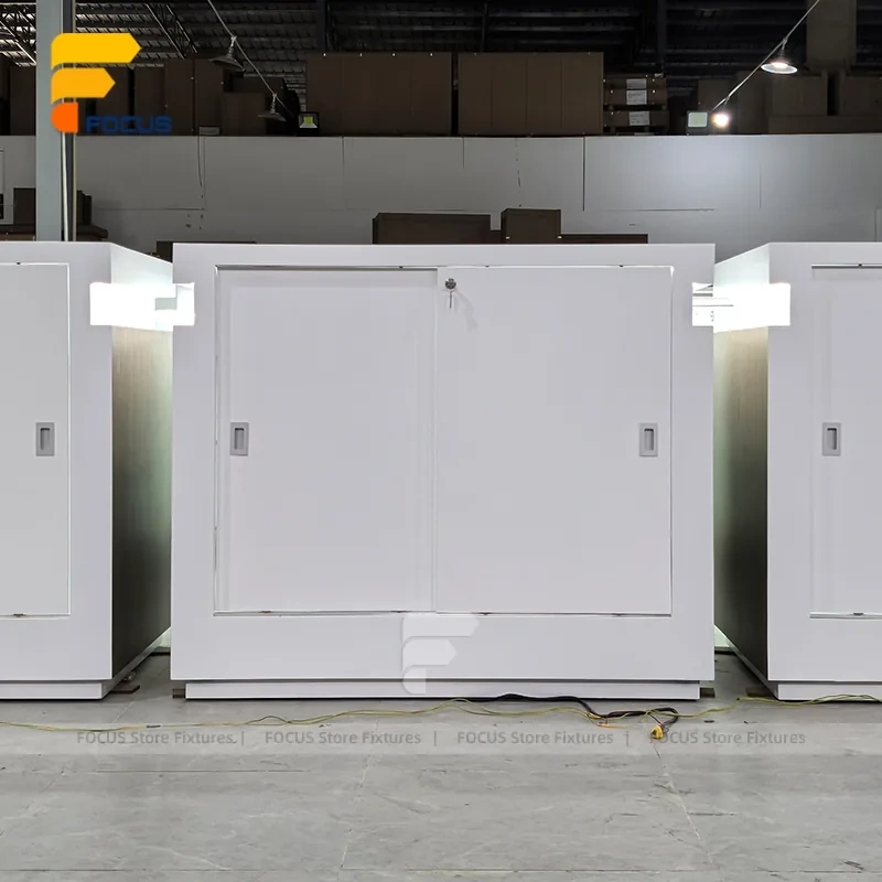 Custom Freestanding Full Glass Showcase Cabinet