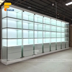 Custom Frosted Glass Block Effect Display Cabinet Wall