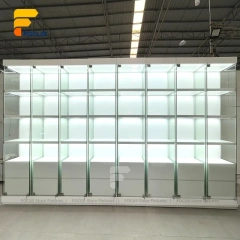 Custom Frosted Glass Block Effect Display Cabinet Wall