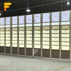 Custom Full Height Illuminated Glass Wall Display Cabinet