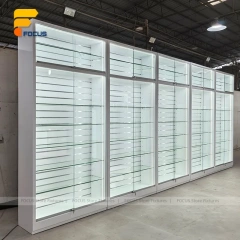 Custom Full Height Sliding Glass Display Cabinet Wall
