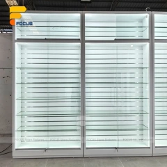 Custom Full Height Sliding Glass Display Cabinet Wall