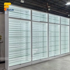 Custom Full Height Sliding Glass Display Cabinet Wall