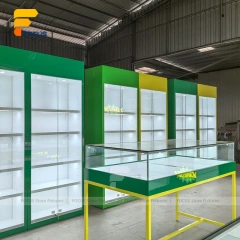 Custom Full Wall LED Glass Display Cabinet System