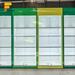 Custom Full Wall LED Glass Display Cabinet System