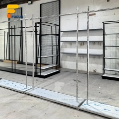 Custom Gray Pegboard Gondola Display Rack