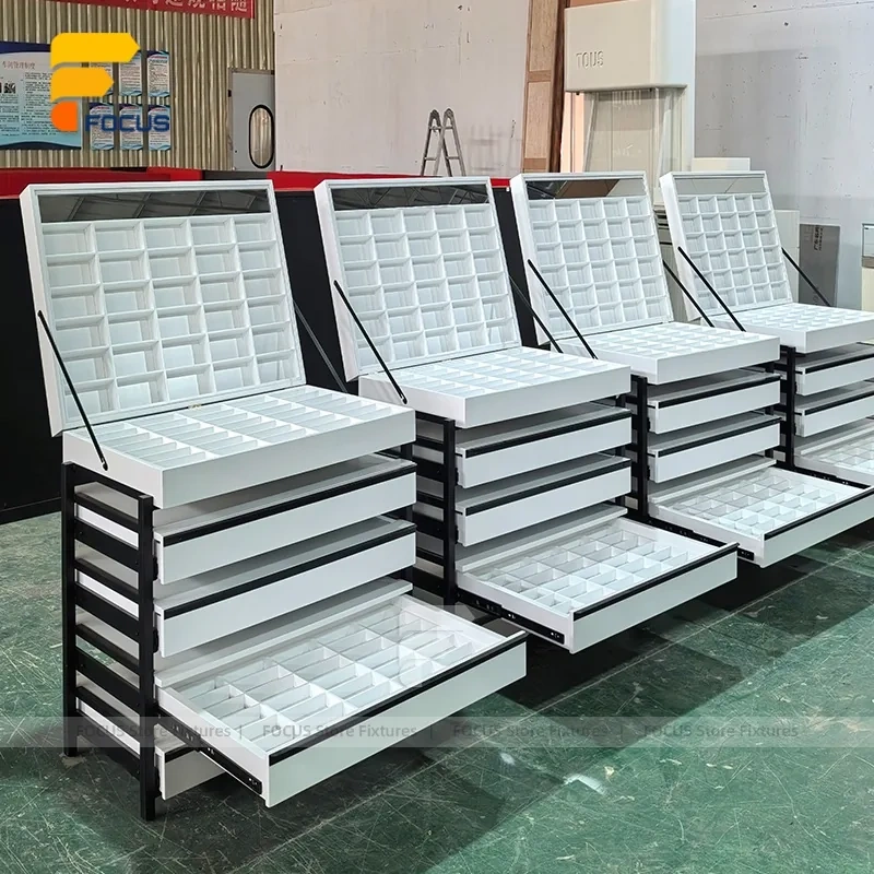 Custom Gray Slanted Brochure Display Stand