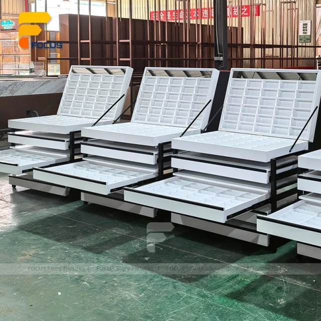 Custom Gray Slanted Brochure Display Stand