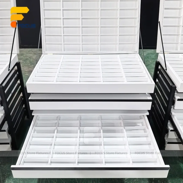 Custom Gray Slanted Brochure Display Stand