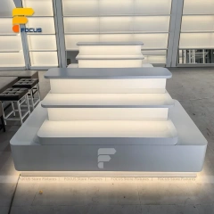 Custom Gray Stepped Table Display Stand