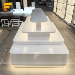 Custom Gray Stepped Table Display Stand
