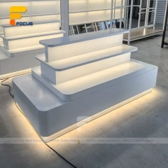 Custom Gray Stepped Table Display Stand