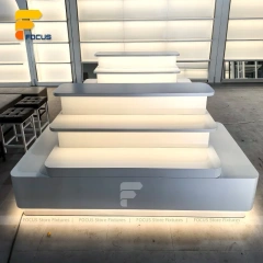 Custom Gray Stepped Table Display Stand