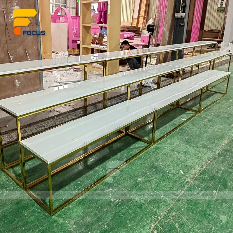 Custom Green Floral Stepped Display Stand