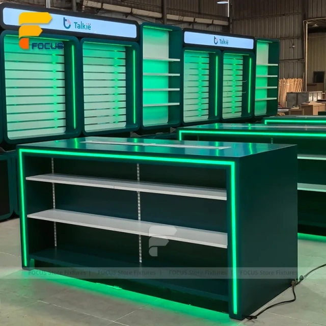 Custom Green Industrial Workbench Display Stand