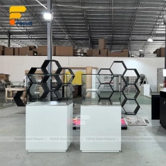 Custom Hexagon Wall Mounted Display Stand