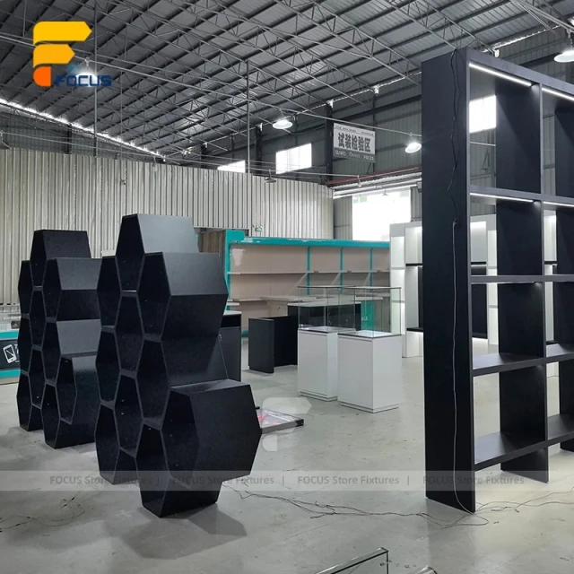 Custom Hexagon Wall Mounted Display Stand