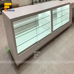 Custom Mint LED Glass Showcase Counter