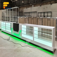 Custom Mint LED Glass Showcase Counter