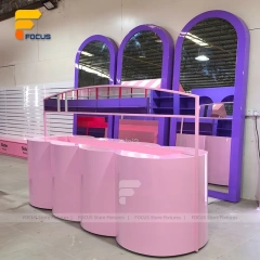 Custom Pink Arch Vanity Display Stand