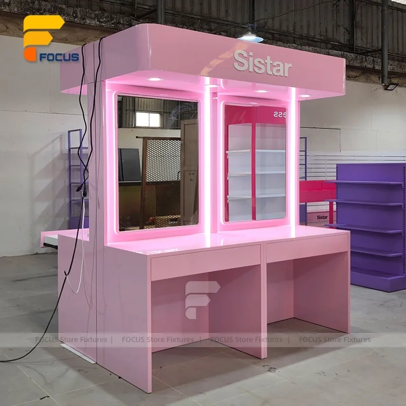 Custom Pink Arch Vanity Display Stand
