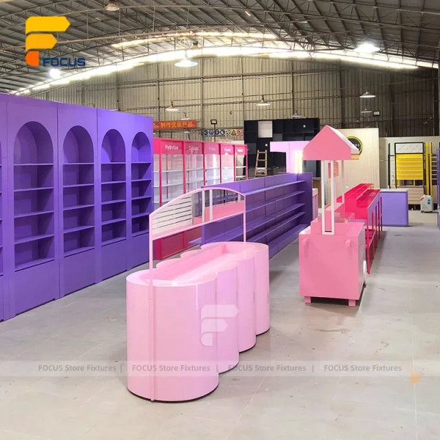 Custom Pink Arch Vanity Display Stand