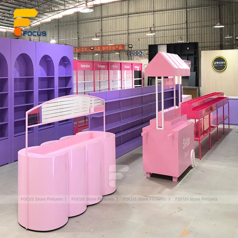 Custom Pink Arch Vanity Display Stand