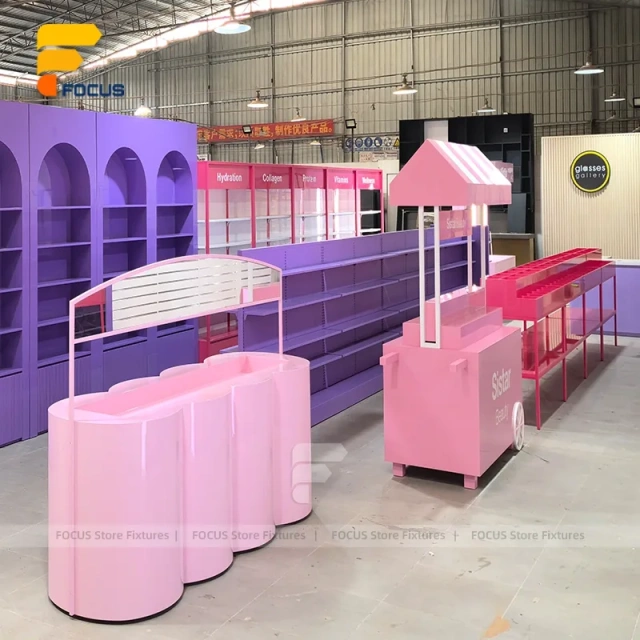 Custom Pink Arch Vanity Display Stand